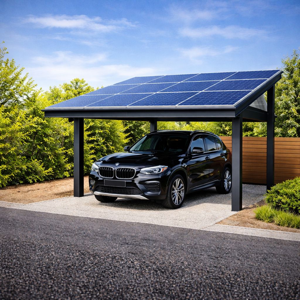 Carport solaire photovoltaïque maison